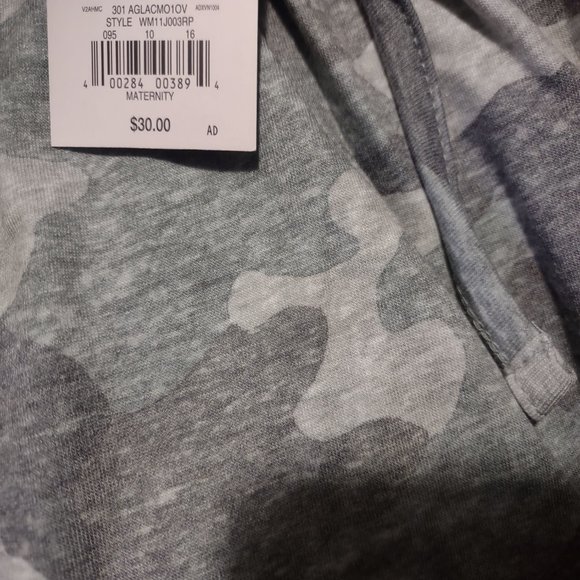 a:glow Under Belly Maternity Lounge Shorts Green Camo NWT - Picture 5 of 8